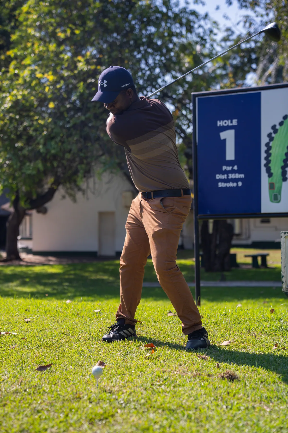 Teeing off on the championship course